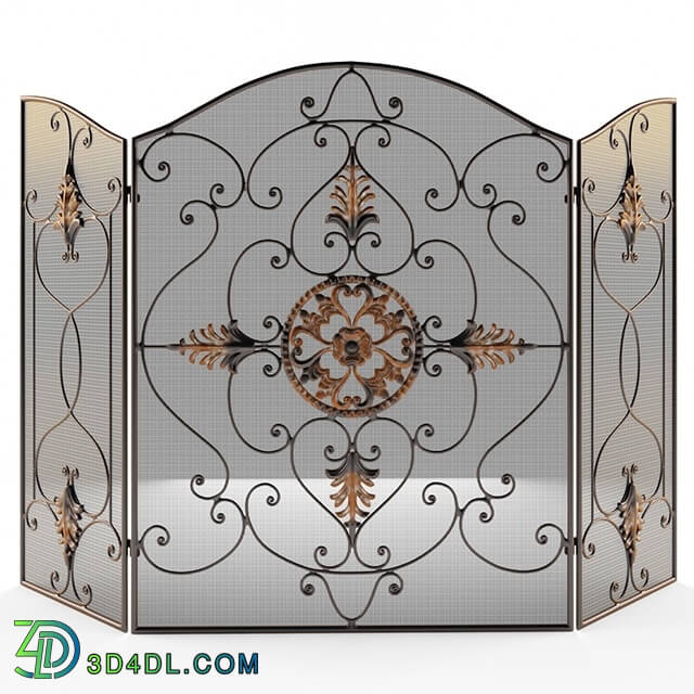 Fireplace - Uttermost _ Egan Fireplace Screen and Gia Candleholders