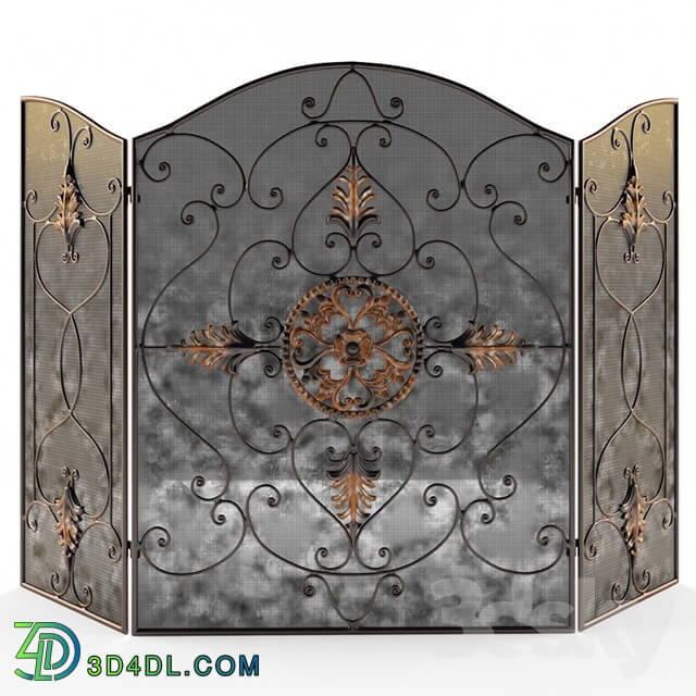 Fireplace - Uttermost _ Egan Fireplace Screen and Gia Candleholders
