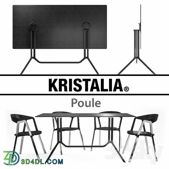 Table _ Chair - Kristalia Poule and Compas