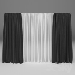 Curtain - Modern black curtain 