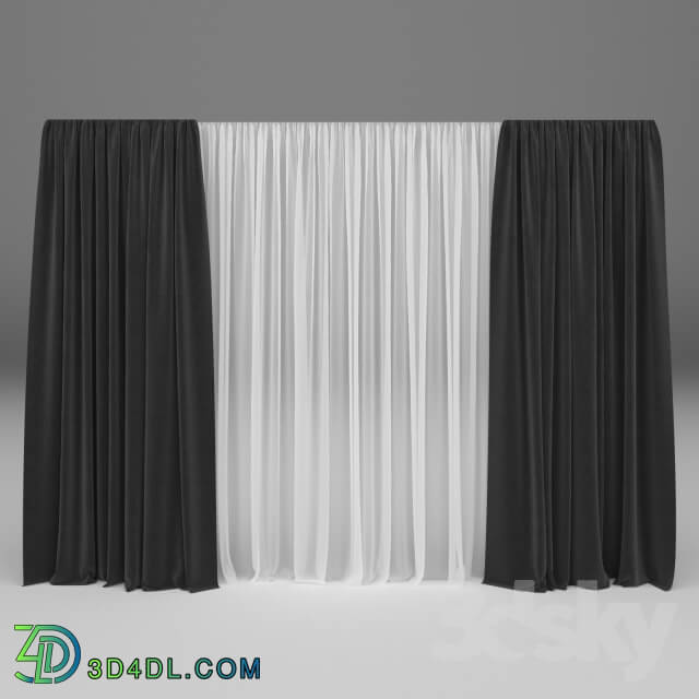 Curtain - Modern black curtain