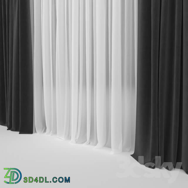 Curtain - Modern black curtain