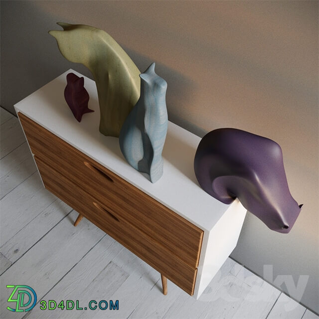 Sideboard _ Chest of drawer - Decorative set