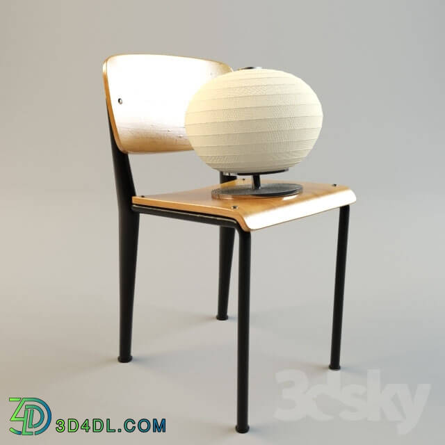 Chair - CHAIR WITH TABLE LAMP