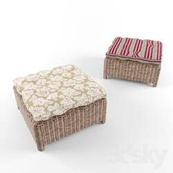 Table _ Chair - Children rattan pouf 