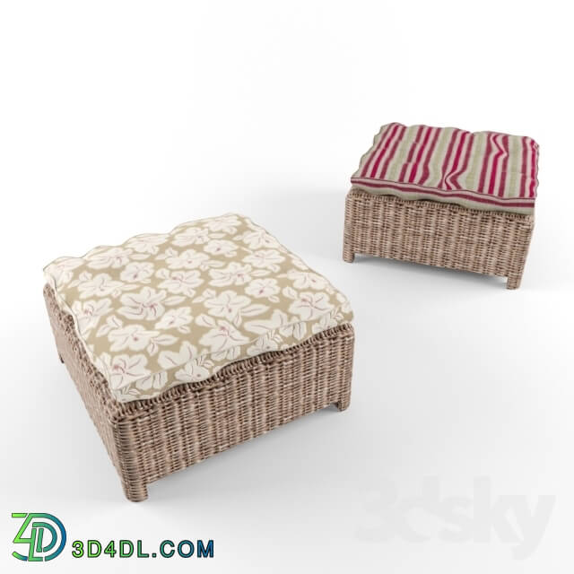 Table _ Chair - Children rattan pouf