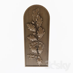 Decorative plaster - Wooden panel oak branch 