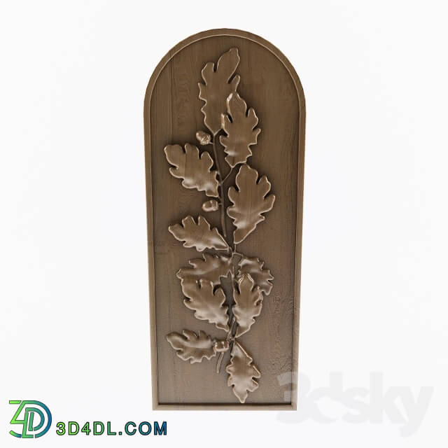 Decorative plaster - Wooden panel oak branch