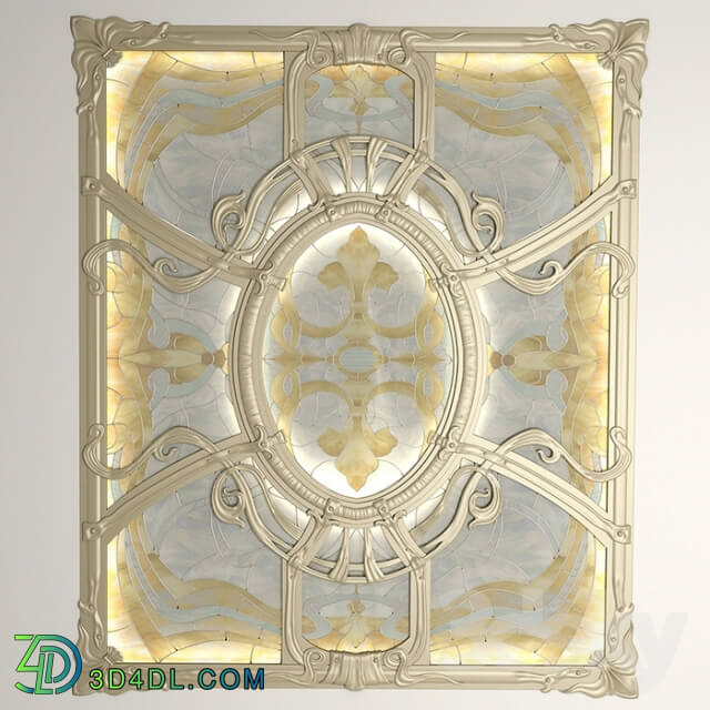 Other decorative objects - Stained glass ceiling in the forged frame.
