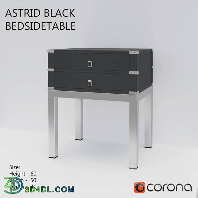 Sideboard _ Chest of drawer - ASTRID BLACK BEDSIDETABLE