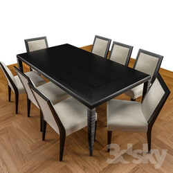 Table _ Chair - 8 Side Chairs _Dormand_ and Dinning Table _Groovy_ designed by John Hutton 