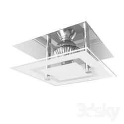 Spot light - 94224 LED downlight is present in the ceiling. ALMANA_ 1х3W _GU10__ 135x135_ steel_ chrome _ frosted glass 