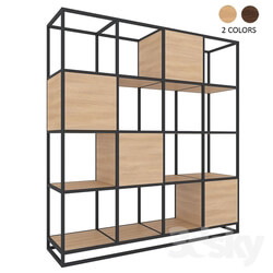 Wardrobe _ Display cabinets - Shelving unit Kvadra 4 black 