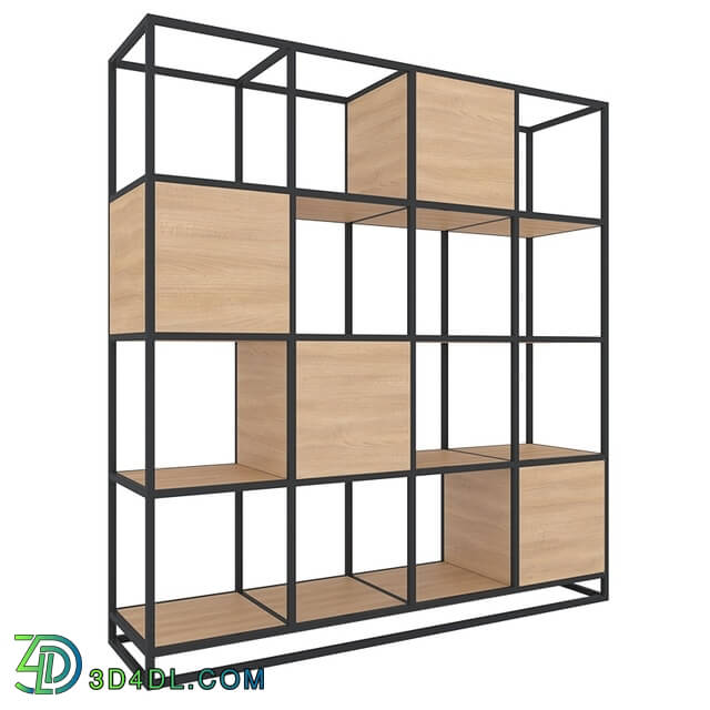 Wardrobe _ Display cabinets - Shelving unit Kvadra 4 black