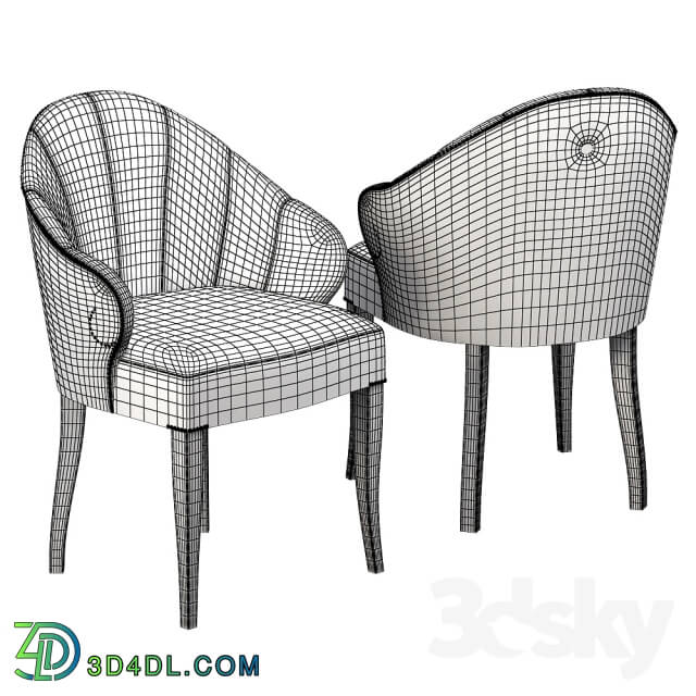 Chair - Design chairs with shaped armrests and cloves S07