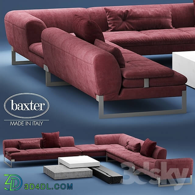 Sofa - Sofa BAXTER VIKTOR Corner sectional leather sofa