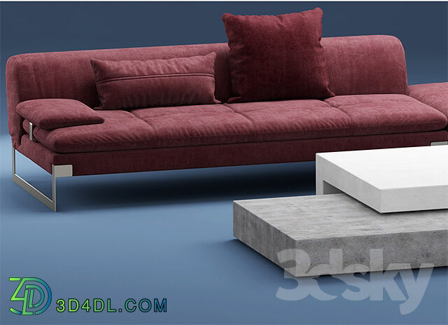 Sofa - Sofa BAXTER VIKTOR Corner sectional leather sofa