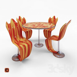 Table _ Chair - Table and chair Flames 