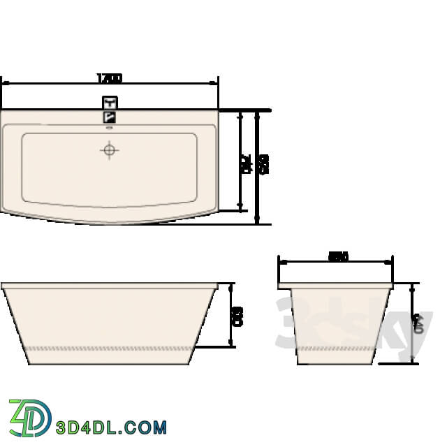 Bathtub - PAA STEP 1700mm x 895mm x 640mm