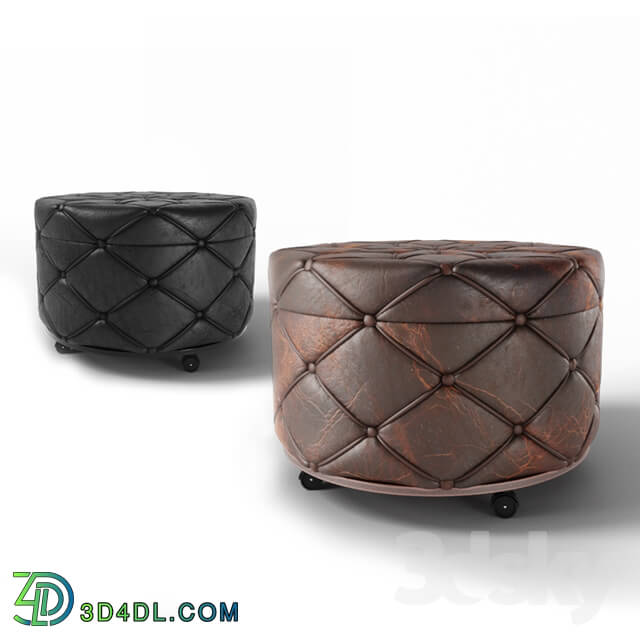 Other soft seating - Round leather pouf