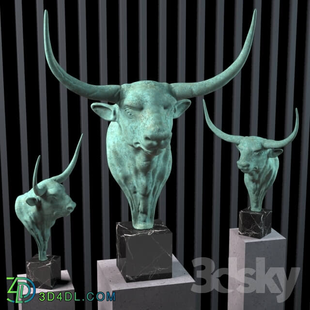 Sculpture - Sculpture of a bull__39_s head