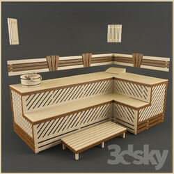 Bathtub - Shelves in the sauna 