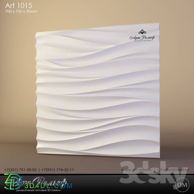 3D panel - Gypsum panel 3d Art-1016 of ArtRelef