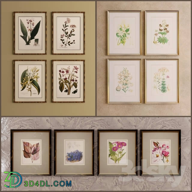 Frame - Decorative sets of paintings depicting floristry