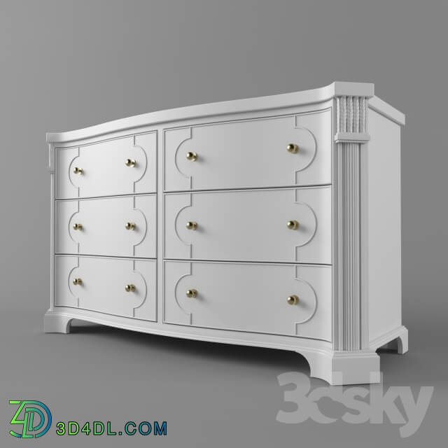 Sideboard _ Chest of drawer - Charleston Regency-Island House Dresser in Ropemaker__39_s White