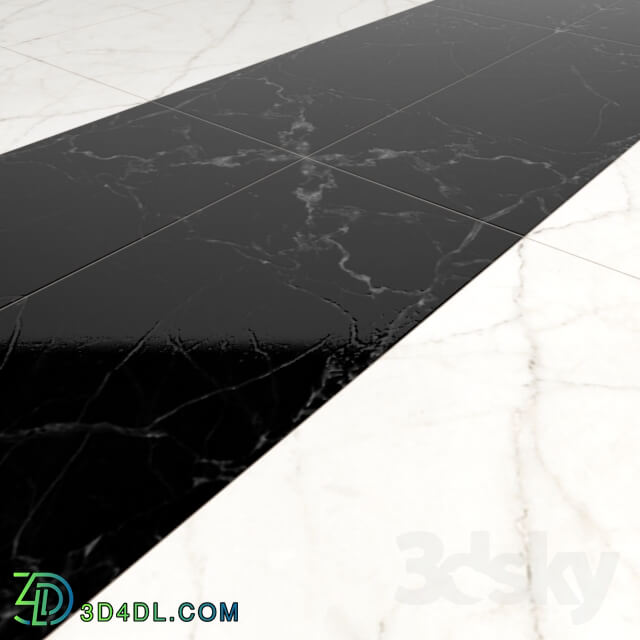 Stone - The texture of black and white marble floor