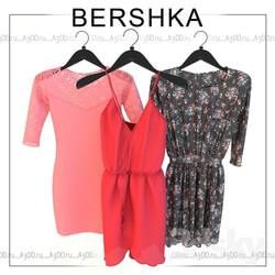 Clothes and shoes - BERSHKA _dresses on hangers_ 