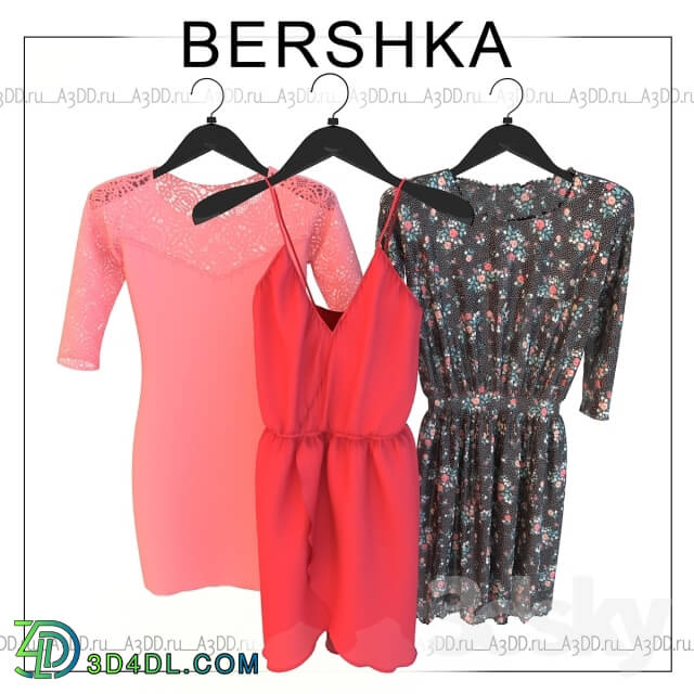 Clothes and shoes - BERSHKA _dresses on hangers_