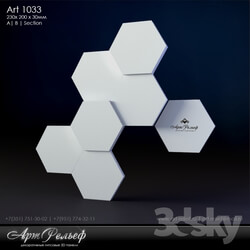 3D panel - Gypsum 3d Art-1033 panel from ArtRelief 