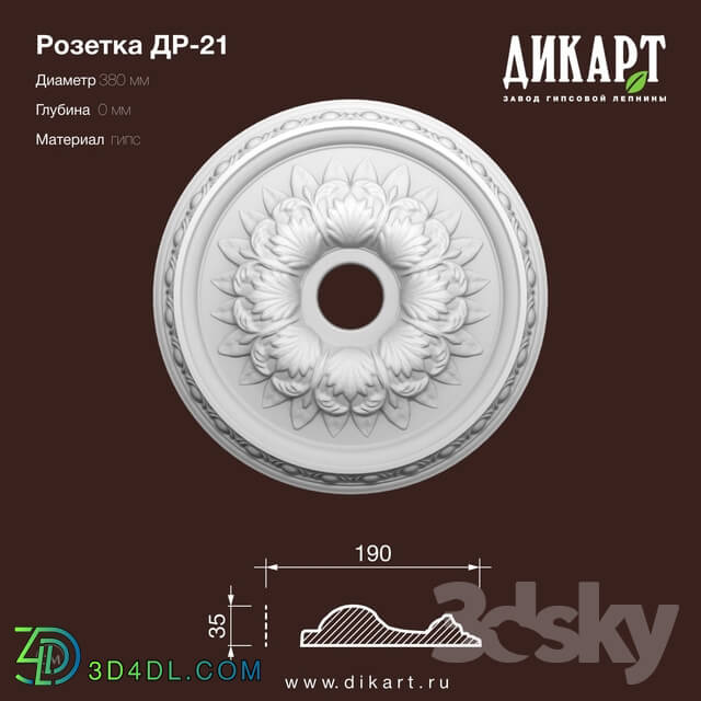 Decorative plaster - www.dikart.ru Dr-21 D380x36mm