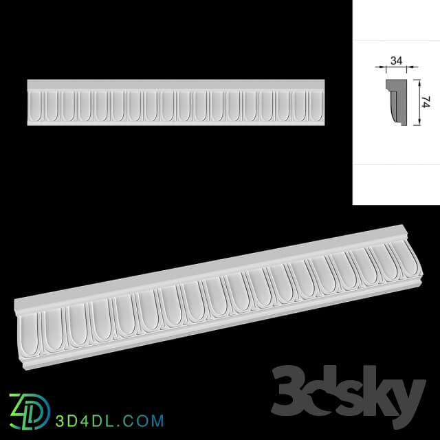 Decorative plaster - molding cutting of DP-6