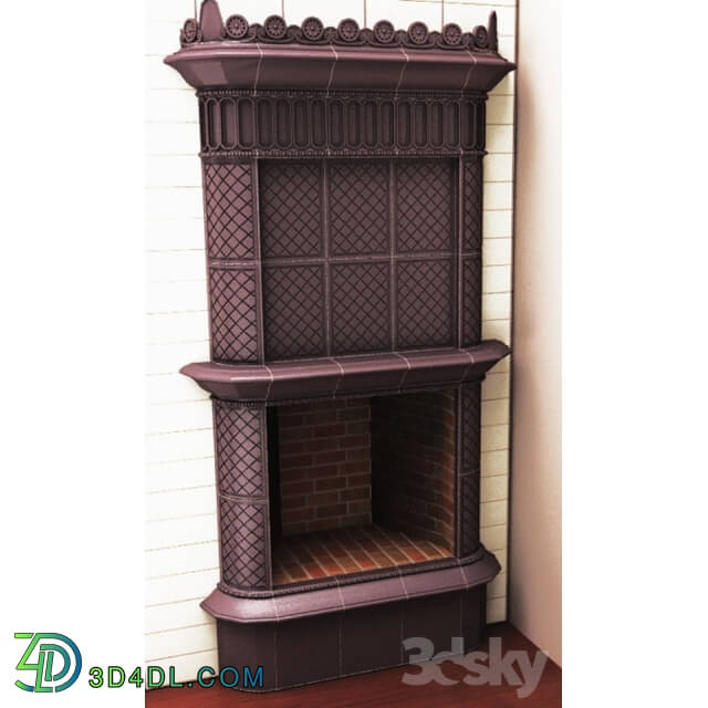 Fireplace - Long tiled fireplace
