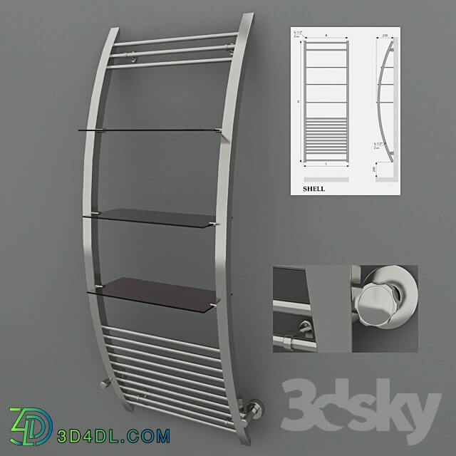 Towel rail - Neoinox Shell 162h60sm