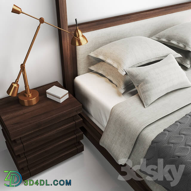 Bed - Restoration Hardware STACKED Bed and Nightstand