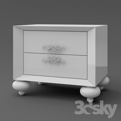 Sideboard _ Chest of drawer - OM Bedside cabinet FratelliBarri PALERMO in white shiny lacquer finish_ FB.BST.PL.26 