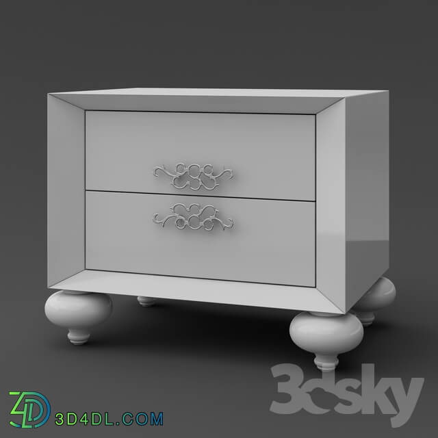 Sideboard _ Chest of drawer - OM Bedside cabinet FratelliBarri PALERMO in white shiny lacquer finish_ FB.BST.PL.26