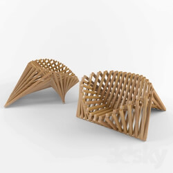 Chair - Geometrical wood chair 