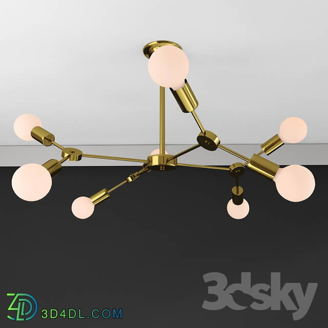 Ceiling light - Industrial Semi Flush Ceiling Light with 8 Lights