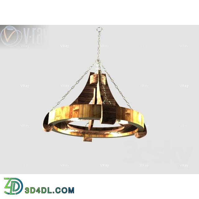 Ceiling light - wooden chandelier