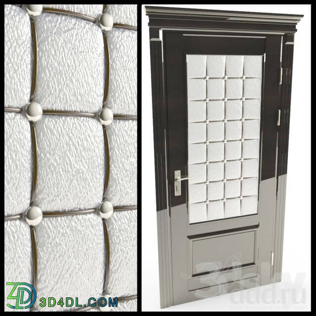 Doors - door with tufted leather