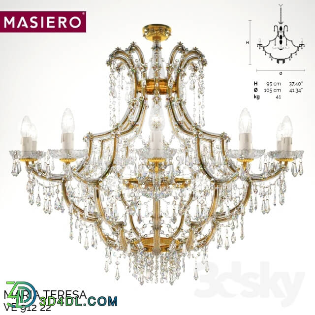 Ceiling light - Classic chandelier Masiero Maria Teresa VE 912-22