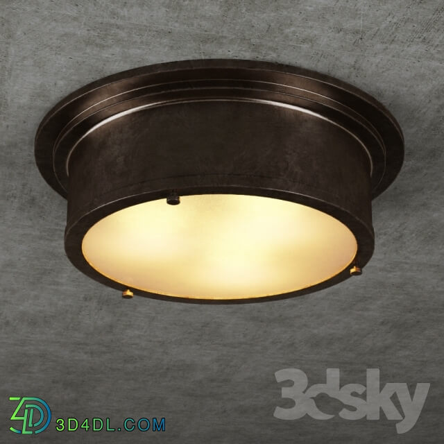 Ceiling light - GRAMERCY HOME - INDUSTRIAL ROUND FLUSH MOUNT CH034-3-ABG