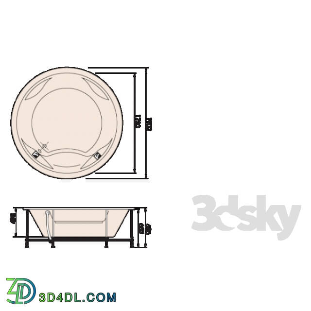 Bathtub - PAA RONDO 1900mm x 1900mm x 685mm