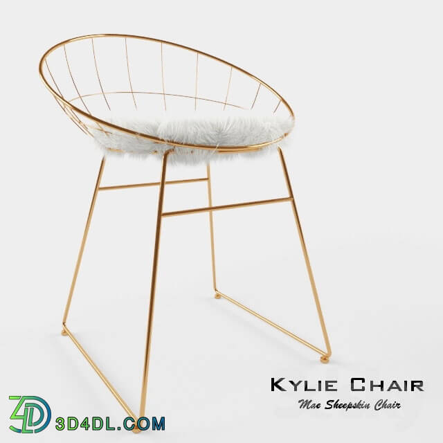 Chair - T058G Kylie Sheepskin Chair with cushion bar stool