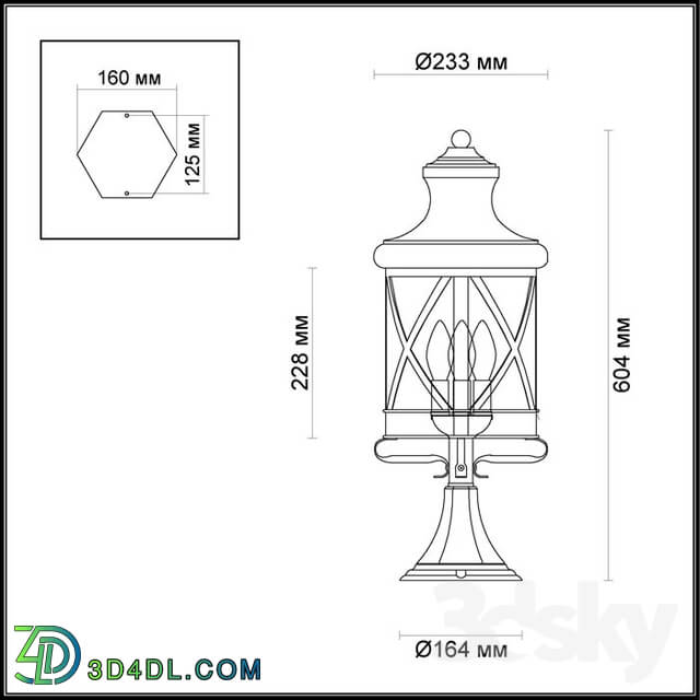 Street lighting - Street lamp on the pillar ODEON LIGHT 4045 _ 3B SATION