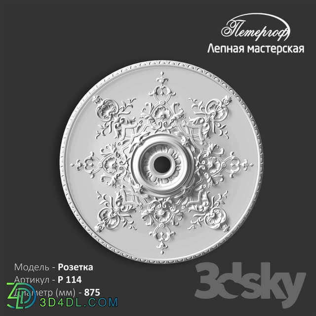 Decorative plaster - OM Rosette P114 Peterhof - stucco workshop